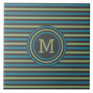 Streifen Muster benutzerdefinierte Monogramm-Flies Fliese