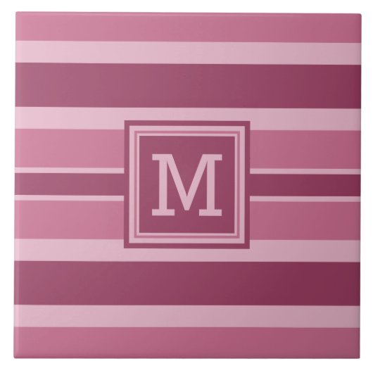 Streifen Muster benutzerdefinierte Monogramm-Flies Fliese (Vorderseite)