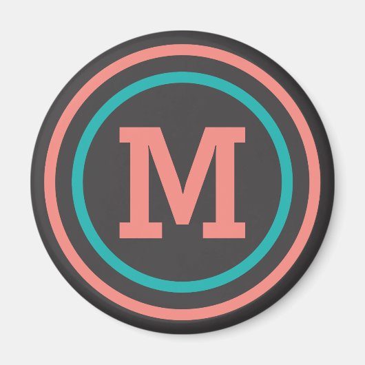 Streifen Muster benutzerdefinierte Monogramm-Magne Magnet (Vorne)