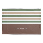 Streifen Muster benutzerdefinierte Monogramm-Pillo Kissenbezug (Rückseite)