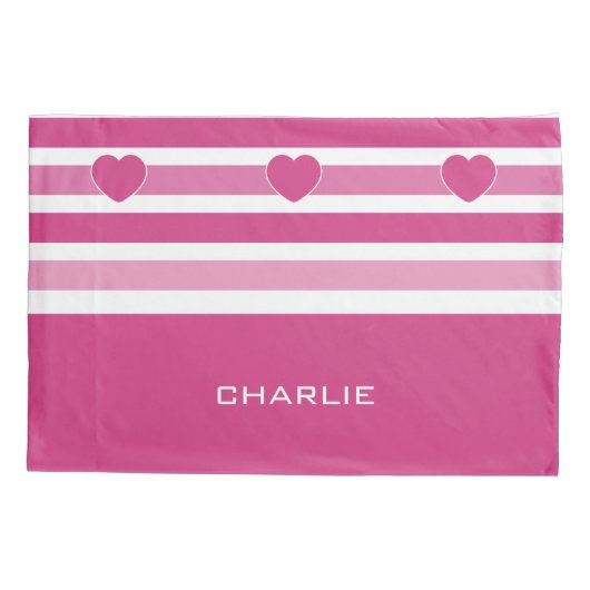 Streifen Muster benutzerdefinierte Monogramm-Pillo Kissenbezug (Rückseite)