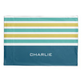 Streifen Muster benutzerdefinierte Monogramm-Pillo Kissenbezug (Rückseite)