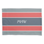Streifen Muster benutzerdefinierte Monogramm-Pillo Kissenbezug (Vorderseite)