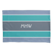 Streifen Muster benutzerdefinierte Monogramm-Pillo Kissenbezug (Vorderseite)