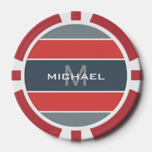 Streifen Muster benutzerdefinierte Monogramm-Poker Pokerchips