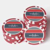 Streifen Muster benutzerdefinierte Monogramm-Poker Pokerchips (Stapel)