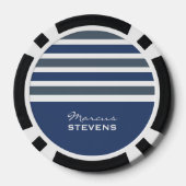 Streifen Muster benutzerdefinierte Monogramm-Poker Pokerchips (Rückseite)