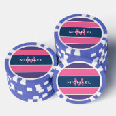 Streifen Muster benutzerdefinierte Monogramm-Poker Pokerchips (Stapel)