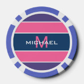 Streifen Muster benutzerdefinierte Monogramm-Poker Pokerchips (Rückseite)