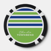 Streifen Muster benutzerdefinierte Monogramm-Poker Pokerchips (Rückseite)