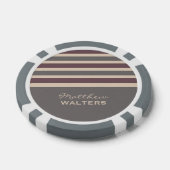 Streifen Muster benutzerdefinierte Monogramm-Poker Pokerchips (Einzeln)