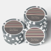 Streifen Muster benutzerdefinierte Monogramm-Poker Pokerchips (Stapel)