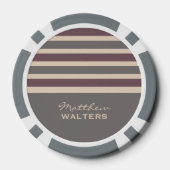 Streifen Muster benutzerdefinierte Monogramm-Poker Pokerchips (Rückseite)