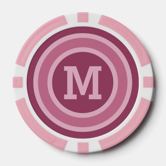 Streifen Muster benutzerdefinierte Monogramm-Poker Pokerchips (Vorderseite)
