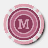 Streifen Muster benutzerdefinierte Monogramm-Poker Pokerchips (Rückseite)