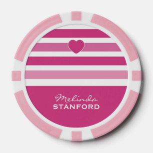 Streifen Muster benutzerdefinierte Monogramm-Poker Pokerchips