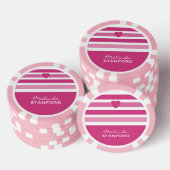 Streifen Muster benutzerdefinierte Monogramm-Poker Pokerchips (Stapel)
