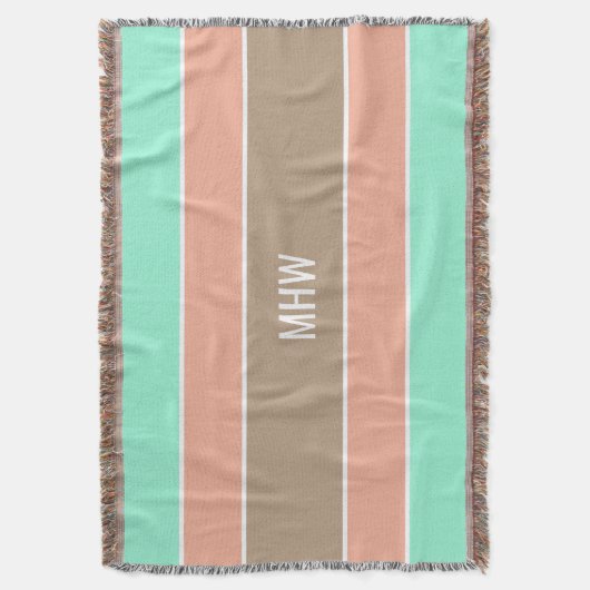 Streifen Muster benutzerdefinierte Monogramm-Werft Decke (Vorderseite Vertikal)