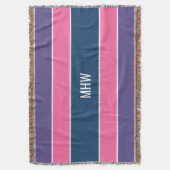 Streifen Muster benutzerdefinierte Monogramm-Werft Decke (Vorderseite Vertikal)