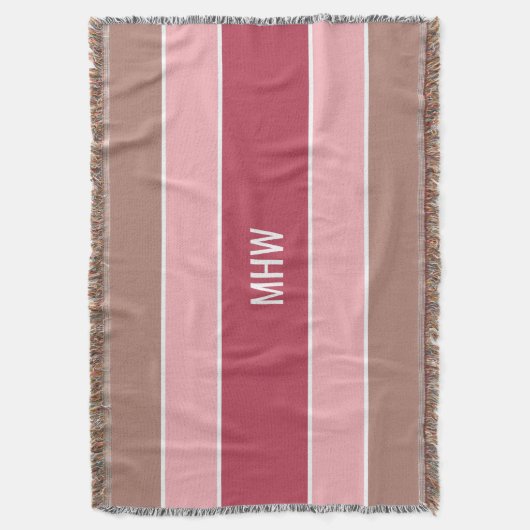 Streifen Muster benutzerdefinierte Monogramm-Werft Decke (Vorderseite Vertikal)