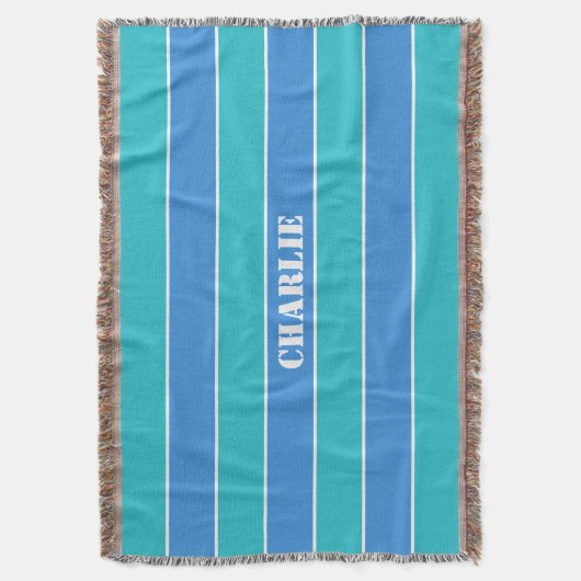 Streifen Muster benutzerdefinierte Monogramm-Werft Decke (Vorderseite Vertikal)