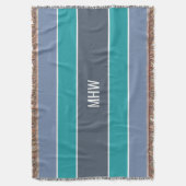 Streifen Muster benutzerdefinierte Monogramm-Werft Decke (Vorderseite Vertikal)