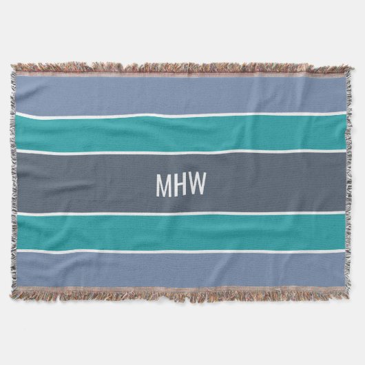 Streifen Muster benutzerdefinierte Monogramm-Werft Decke (Vorderseite)