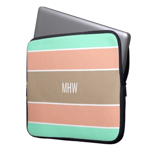 Streifen Muster benutzerdefinierte Notebook-Ärmel Laptopschutzhülle (Vorderseite Links)