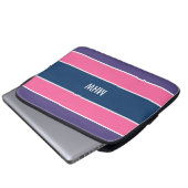 Streifen Muster benutzerdefinierte Notebook-Ärmel Laptopschutzhülle (Vorne Knopf)