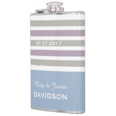 Streifen Muster benutzerdefinierter Monogramm-Kolb Flachmann (Links)