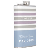 Streifen Muster benutzerdefinierter Monogramm-Kolb Flachmann (Rechts)