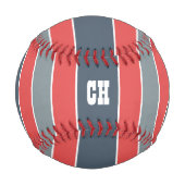 Streifen Muster benutzerdefiniertes Monogramm-Base Baseball (Rückseite)