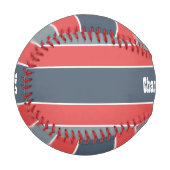 Streifen Muster benutzerdefiniertes Monogramm-Base Baseball (Vorderseite Links)