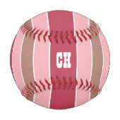 Streifen Muster benutzerdefiniertes Monogramm-Base Baseball (Rückseite)