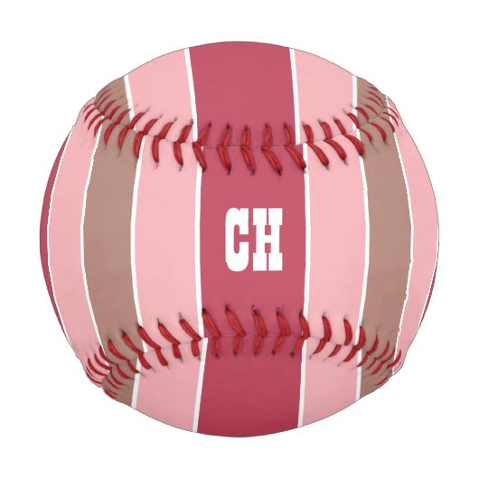 Streifen Muster benutzerdefiniertes Monogramm-Base Baseball (Rückseite)