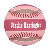 Streifen Muster benutzerdefiniertes Monogramm-Base Baseball (Vorderseite)