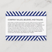 Streifen Muster blauer Hintergrund Visitenkarte (Vorderseite)