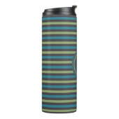 Streifen Muster Custom Monogram Tumbler Thermosbecher (Nach links gedreht)