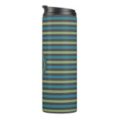 Streifen Muster Custom Monogram Tumbler Thermosbecher (Nach rechts gedreht)