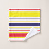 Streifen Muster farbenfrohe Sommer Moderne Badhandtuch Set (Waschlappen)