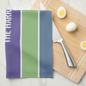 Streifen Muster individuelle Name Handtuch (Viertel Falte)