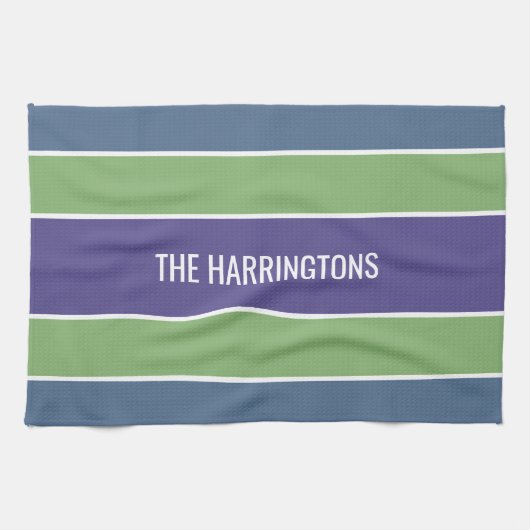 Streifen Muster individuelle Name Handtuch (Horizontal)