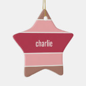 Streifen Muster individuelle Name Keramikornament (Rechts)