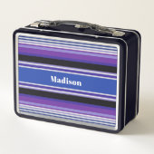 Streifen Muster individuelle Name Lunch Boxen (Rückseite)