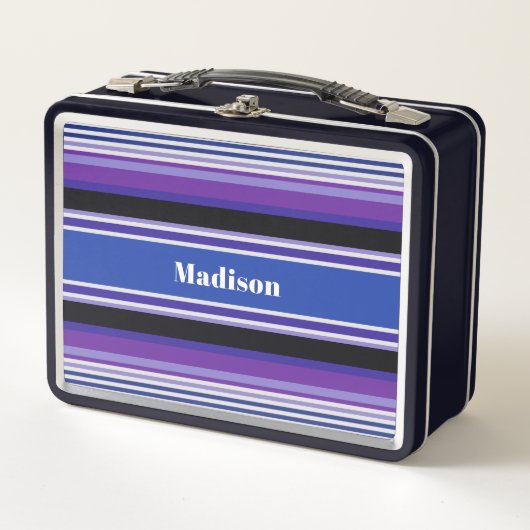 Streifen Muster individuelle Name Lunch Boxen (Vorderseite)