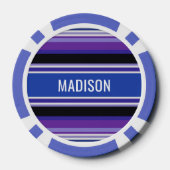 Streifen Muster individuelle Name Poker-Chips Pokerchips (Rückseite)