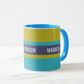 Streifen Muster individuelle Name Tasse - Stil aus (VorderseiteRechts)