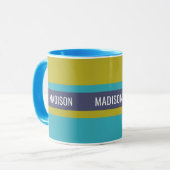 Streifen Muster individuelle Name Tasse - Stil aus (Vorderseite Links)