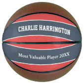 Streifen Muster individuelle Name- und Textbasketb Basketball (Vorderseite)