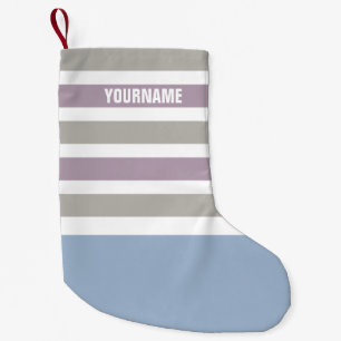 Streifen Muster individuelle Name Weihnachts-Strum Kleiner Weihnachtsstrumpf